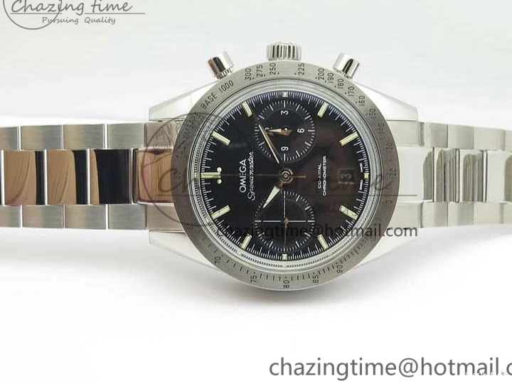 0213 Speedmaster ’57 Co-Axial OMF 1:1 Best Edition Black Dial White Markers On SS Bracelet A Durable 8146